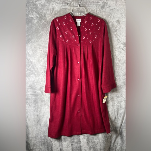 Red Embroidered Button-Up Dress - Picture 1 of 7
